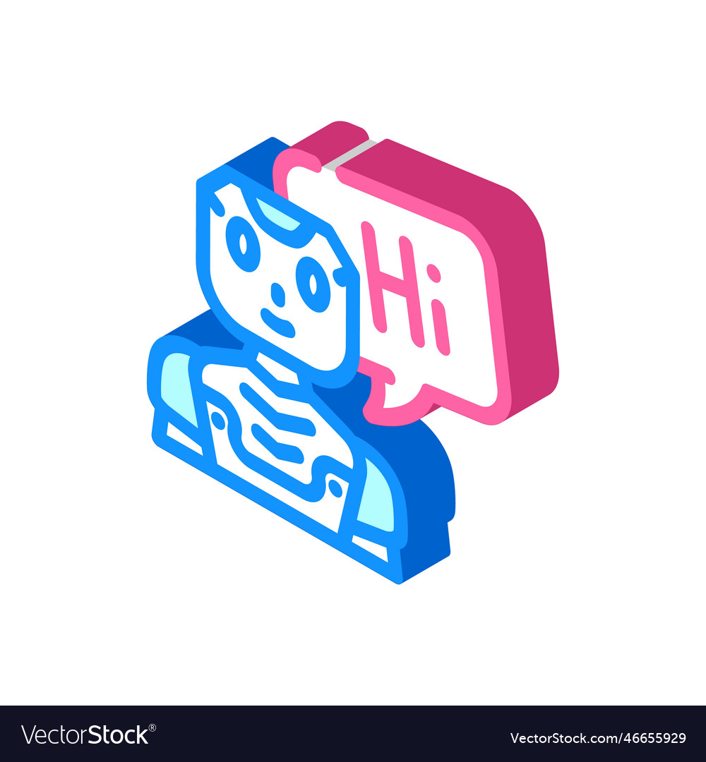 Assistant chat bot isometric icon vector image Assistant chat bot isometric icon