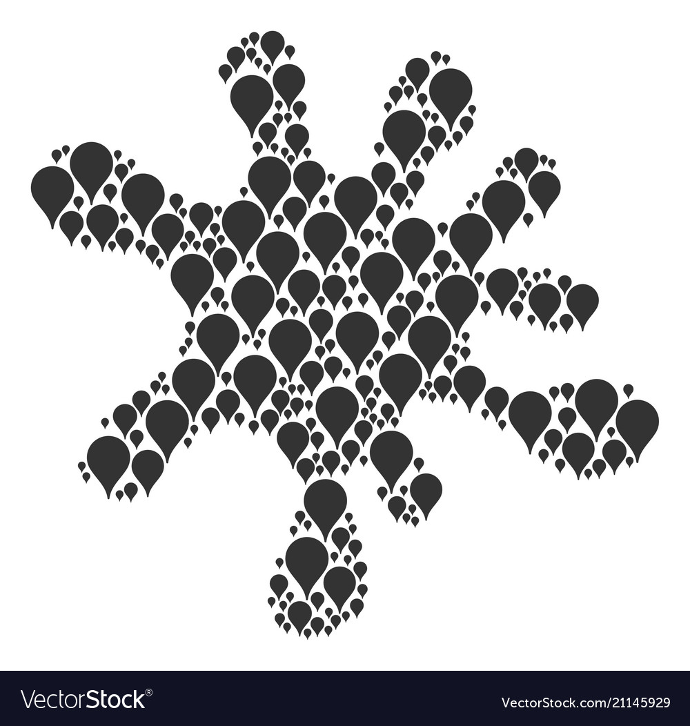 Blot shape of map pointer icons vector image Blot shape of map pointer icons