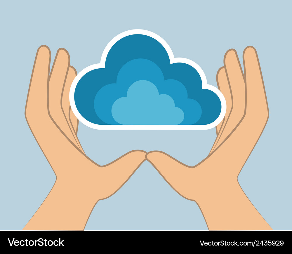 Cloud computing over blue background Royalty Free Vector