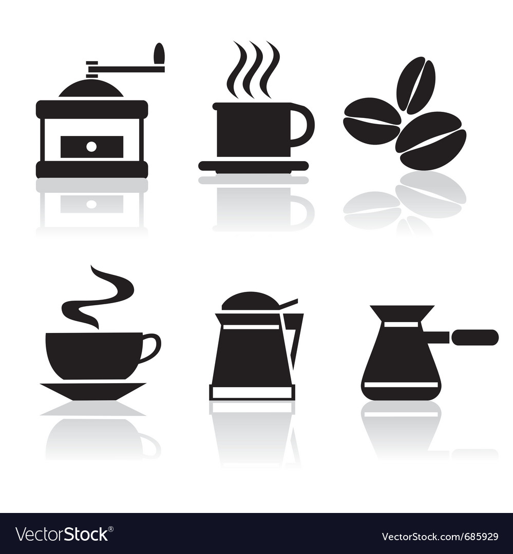 Coffee Icon Set - Black and White