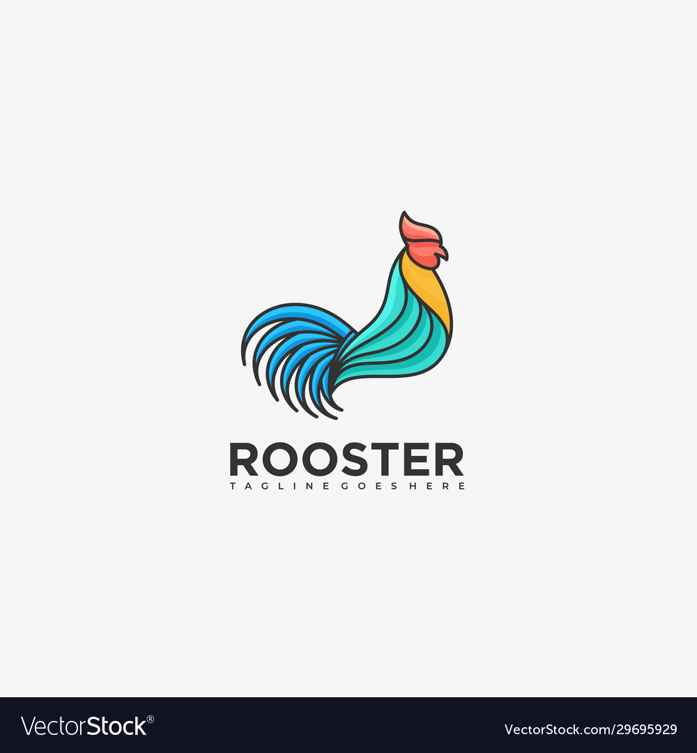 Elegante Rooster Line Art Logo