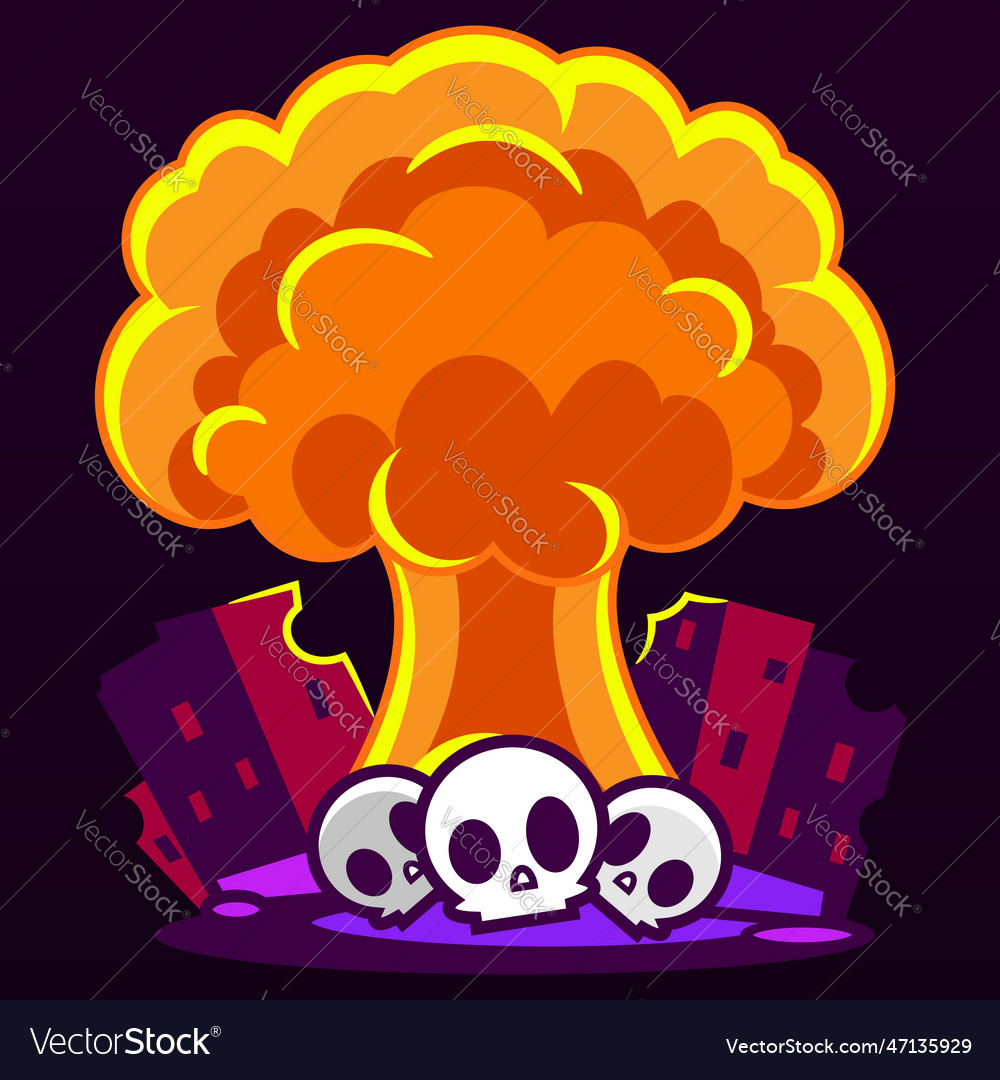 Exploding bomb atomic explode effect and comic Vector Image Exploding bomb atomic explode effect and comic
