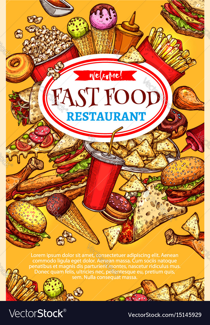 Fast food restaurant poster