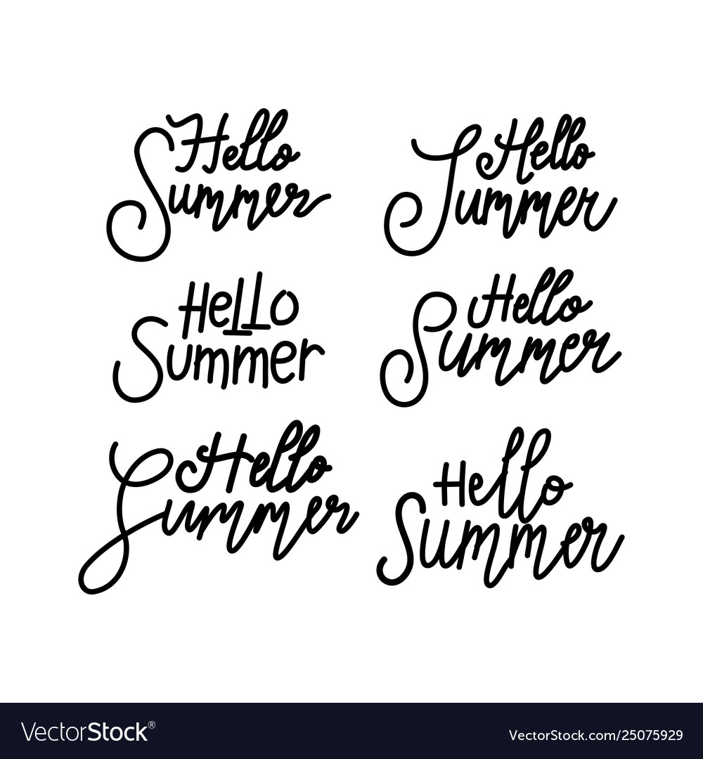 Hello summer script text design template