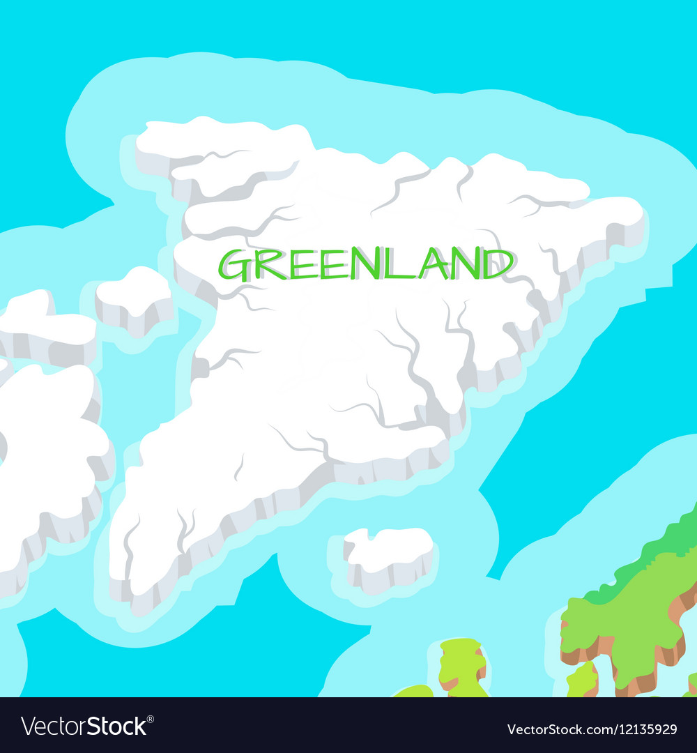 Isometric map of greenland detailed