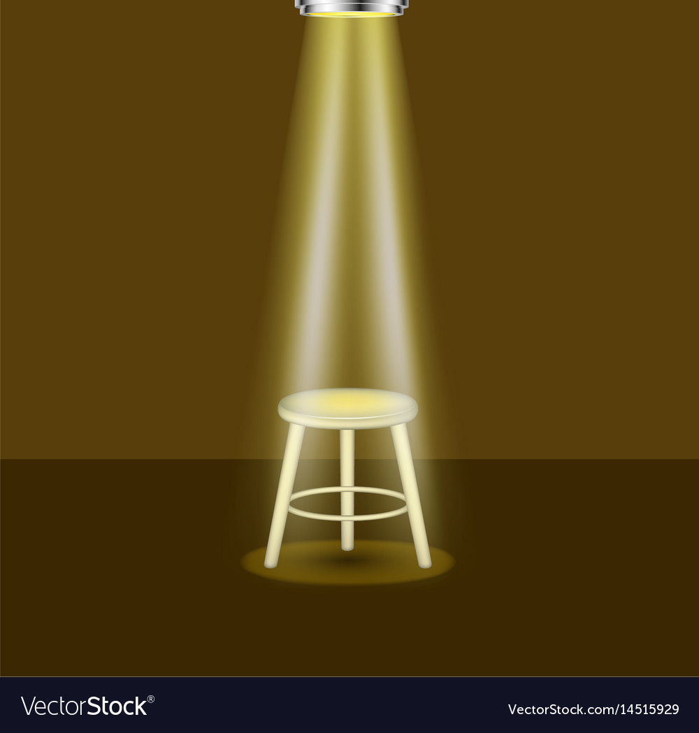 Light shines on empty stool stage