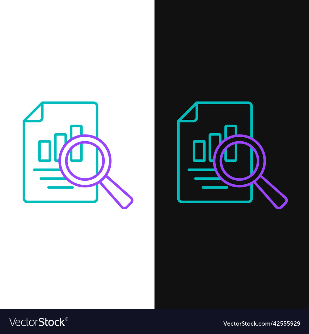 Line document with graph chart icon isolated