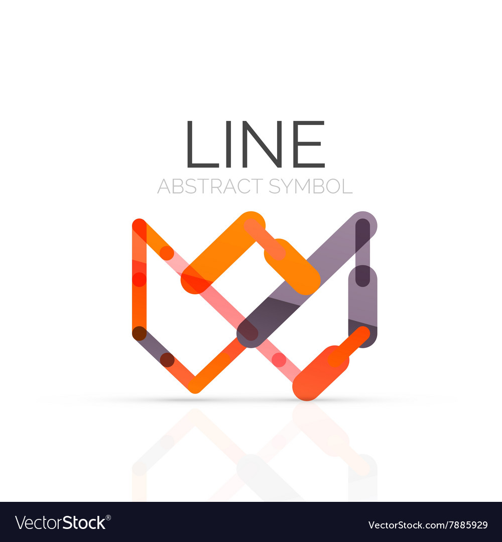Linear abstract logo connected multicolored