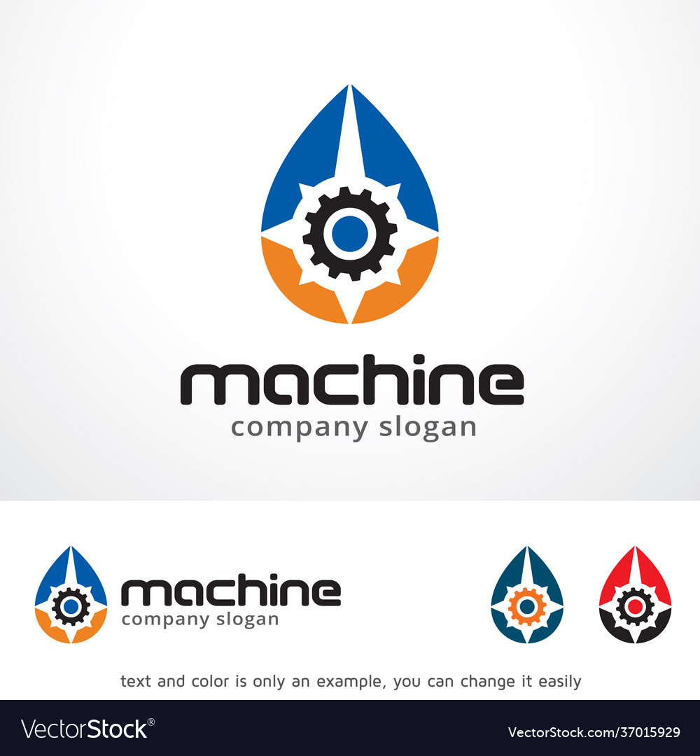 Machine logo template design Royalty Free Vector Image