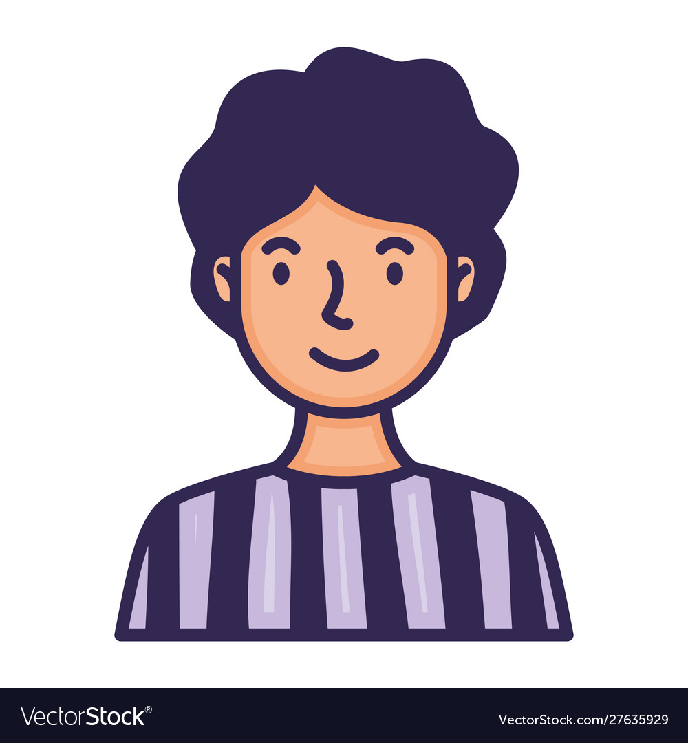 Man face avatar character fill style