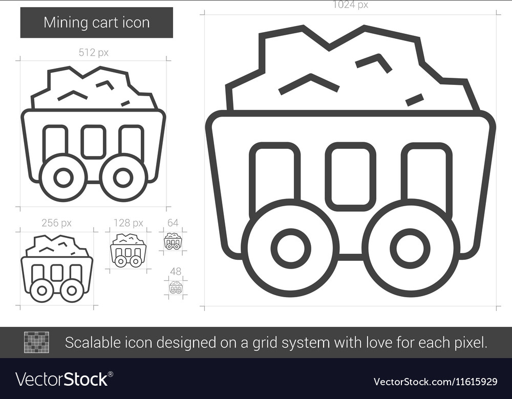 Mining Cart Line Icon