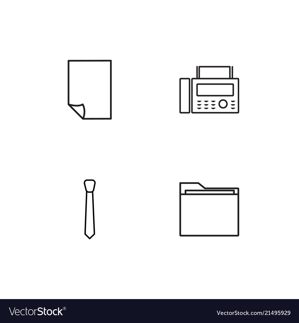 Office linear icons set simple outline