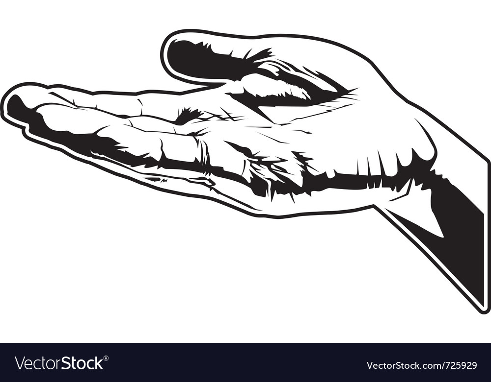 Open hand Royalty Free Vector Image - VectorStock