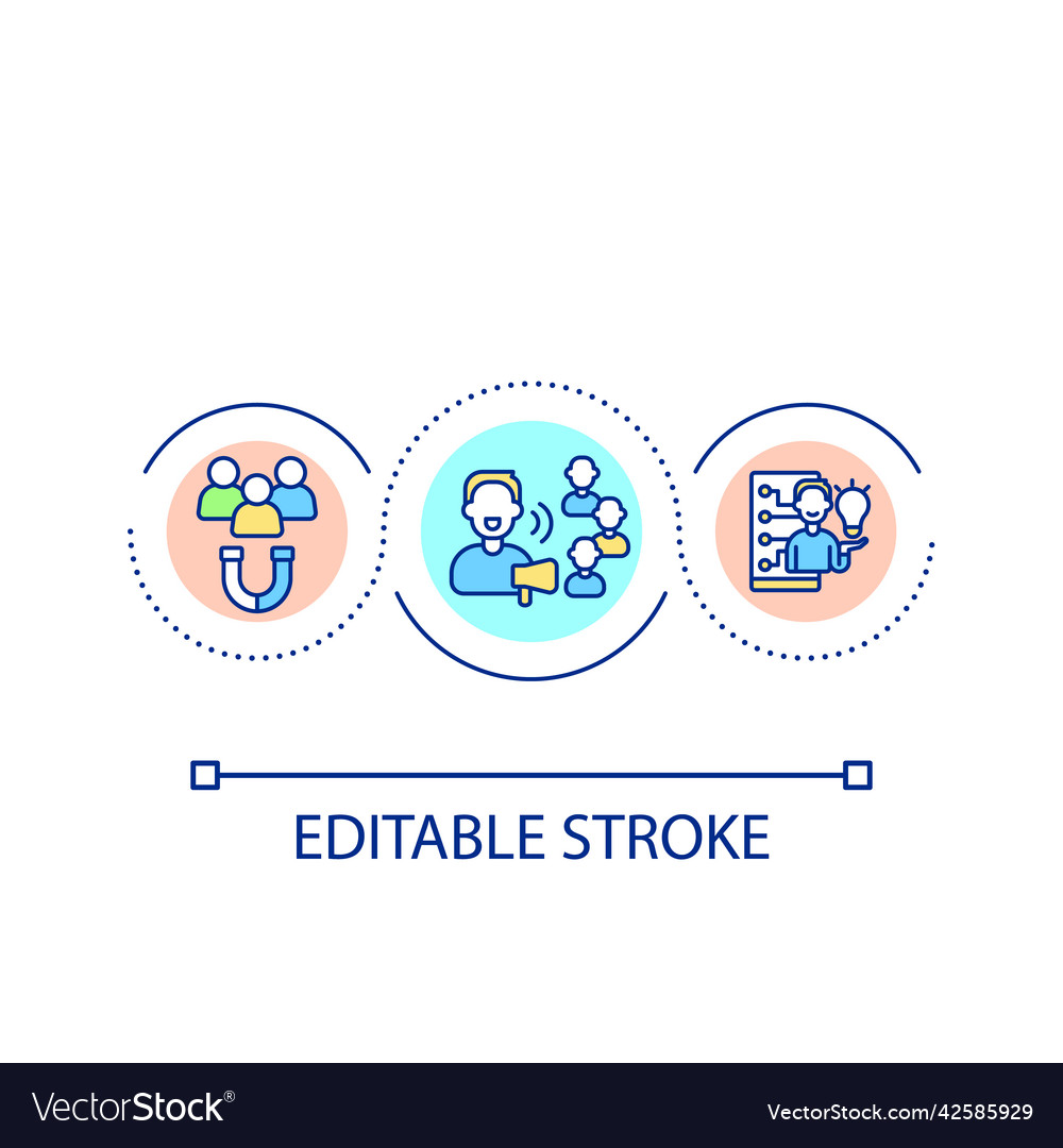 Promoting product and service loop concept icon Vector Image Promoting product and service loop concept icon