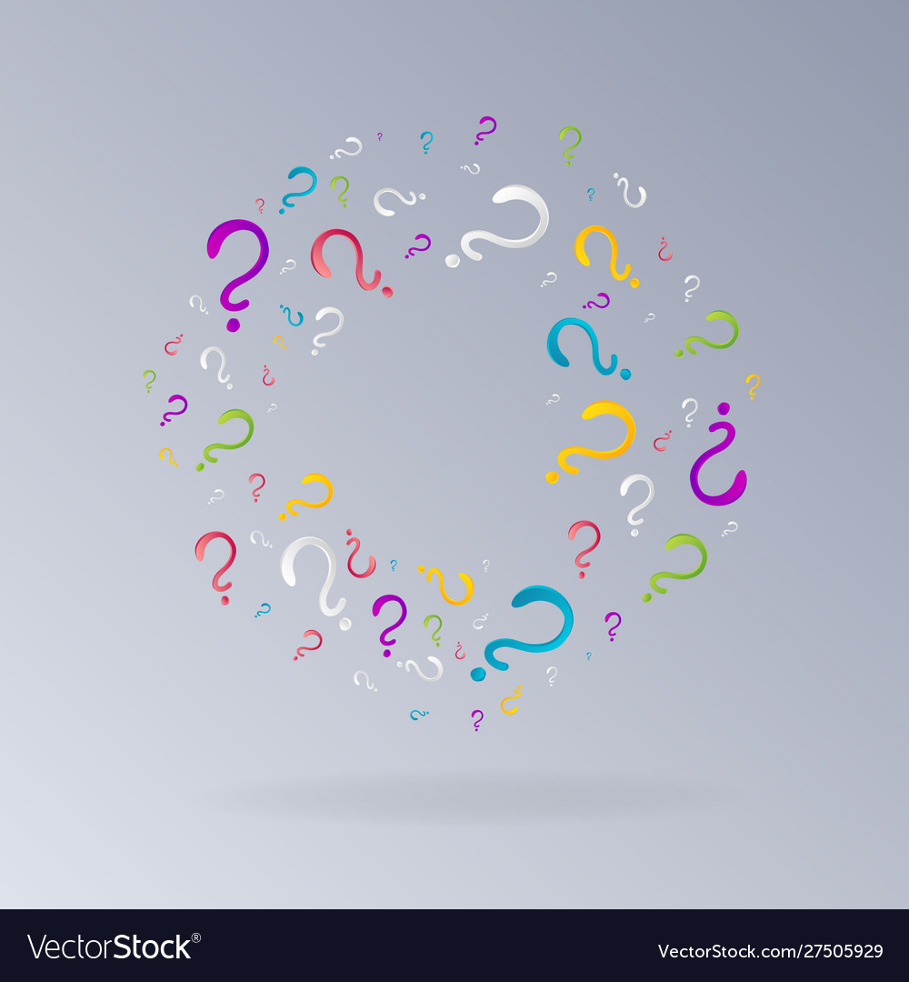 Question signs colorful problem and priority