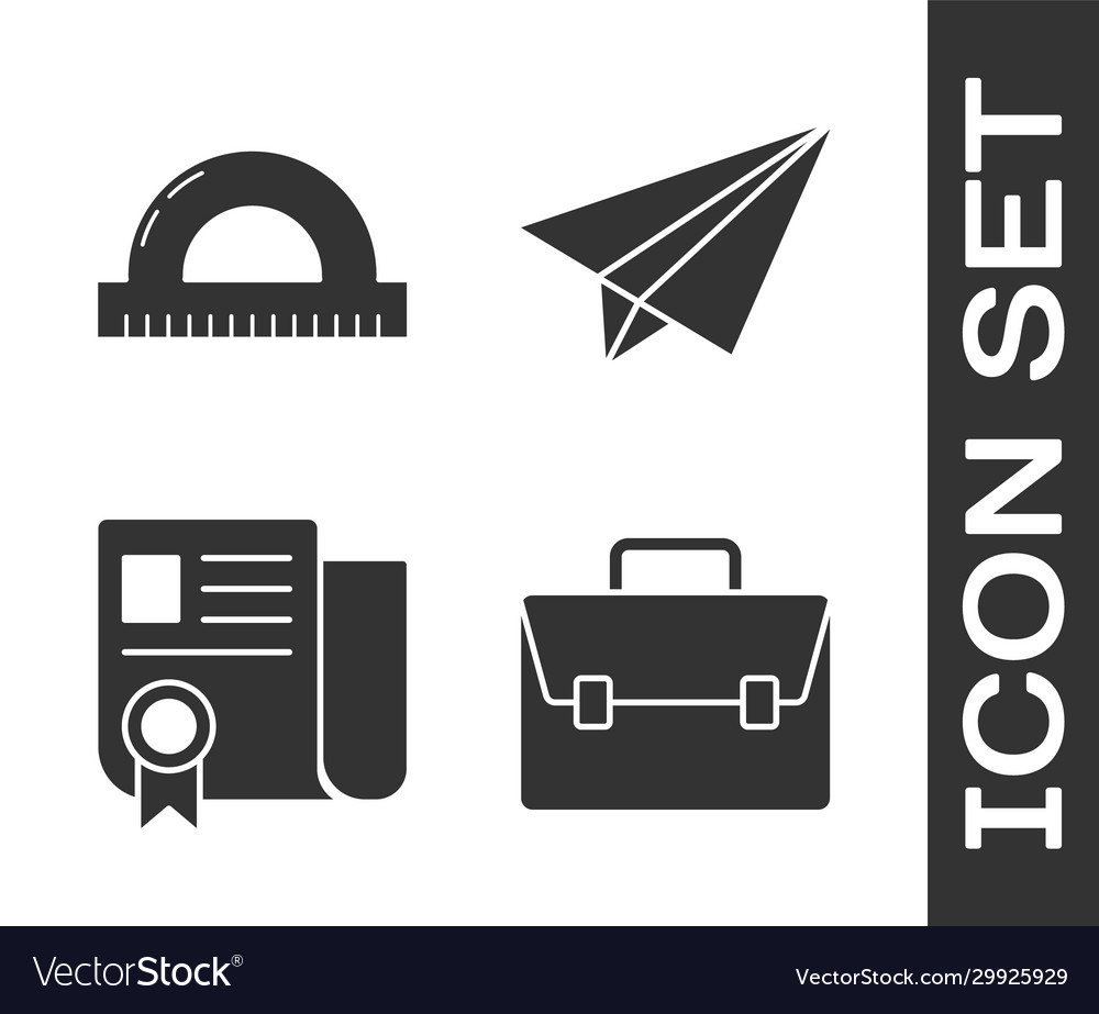 Set briefcase protractor grid for measuring vector image Set briefcase protractor grid for measuring