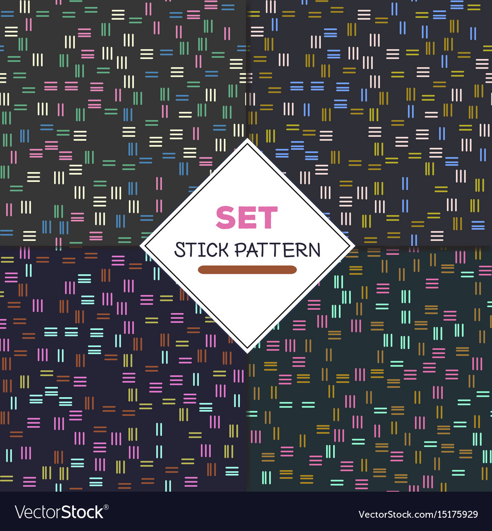 Set stick pattern of four seamless textures