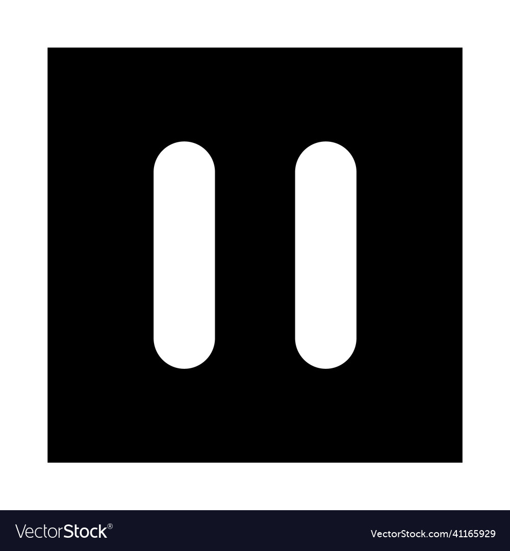 Stop and pause icon interface media button vector image Stop and pause icon interface media button