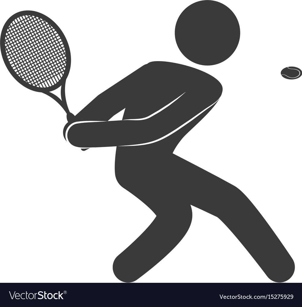 Tennis player pictogram Royalty Free Vector Image