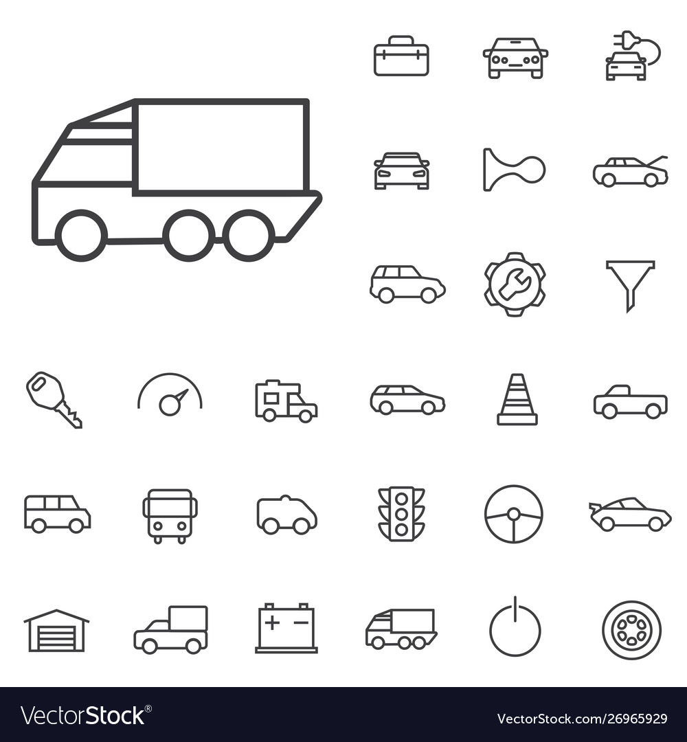 Thin Automobile Icon Set