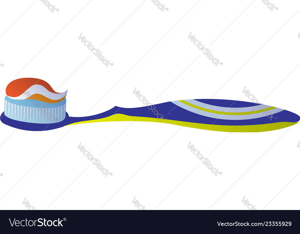 Toothbrush with toothpaste icon cartoon style Vector Image Toothbrush with toothpaste icon cartoon style Vector Image