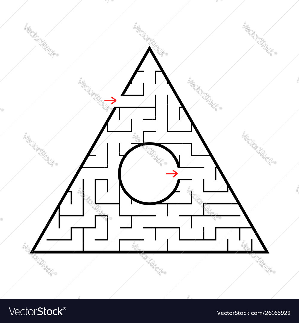Triangular labyrinth with an input and exit vector image Triangular labyrinth with an input and exit