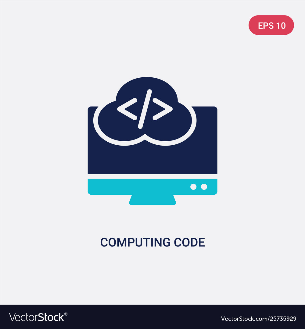 Zwei Farbrechner-Code-Symbol vom Computer vector image Zwei Farbrechner-Code-Symbol vom Computer