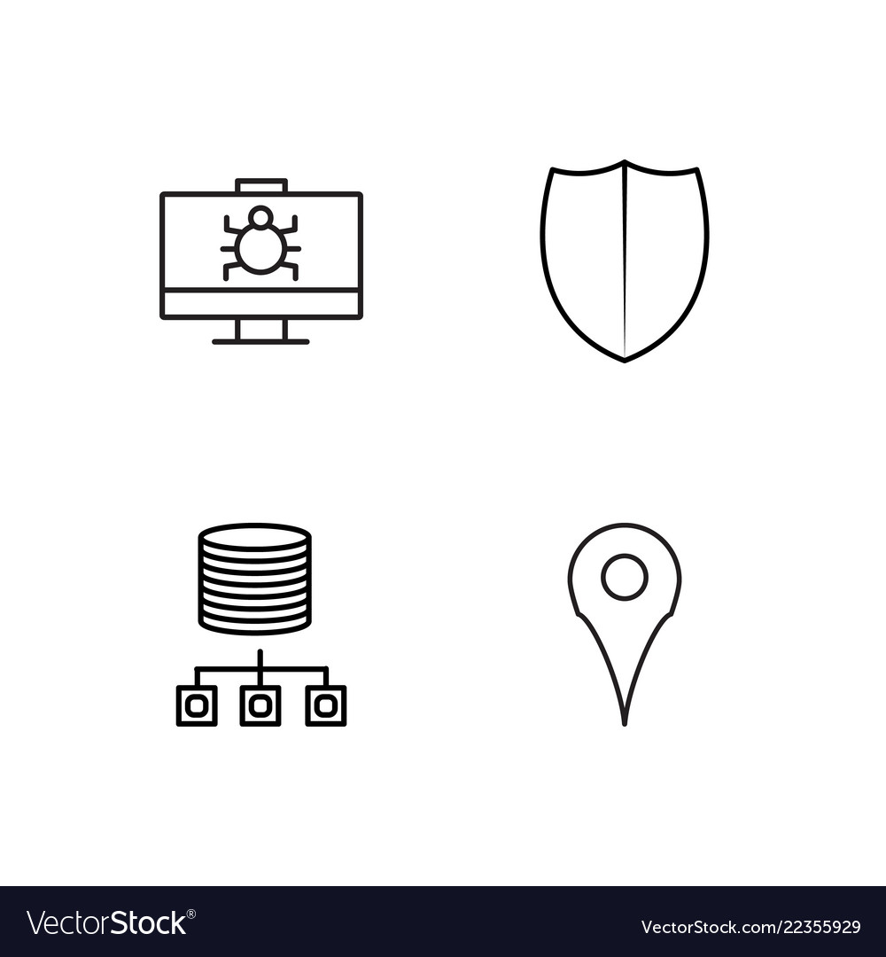 Web simple outlined icons set