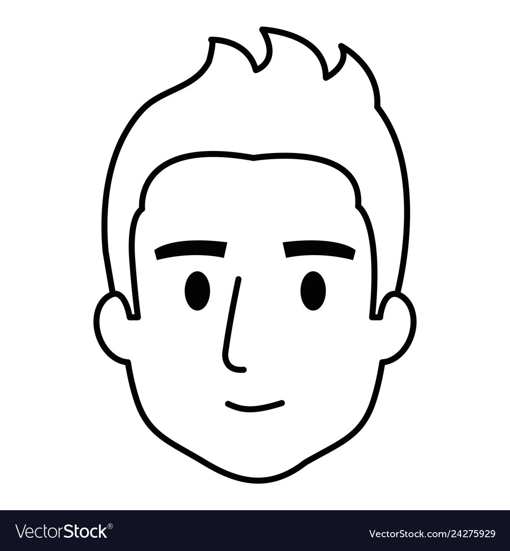 Young man head avatar character Royalty Free Vector Image