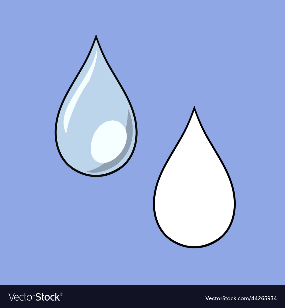 A set of images large elongated drop water Vector Image A set of images large elongated drop water