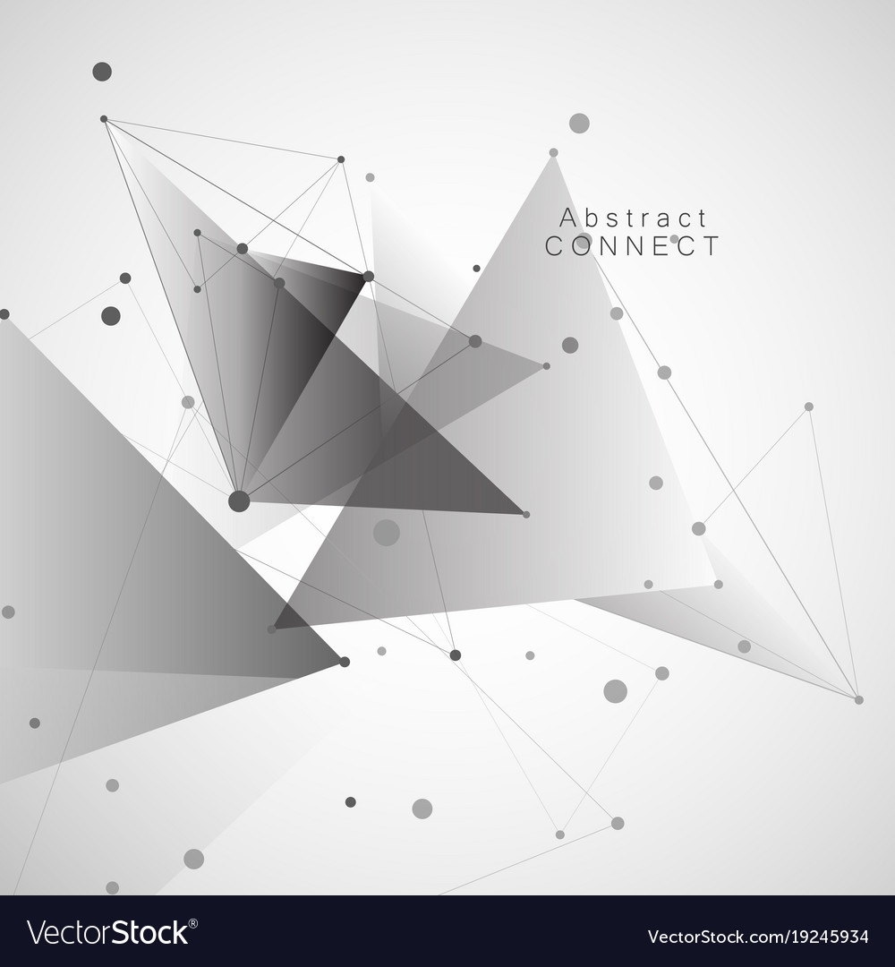 Abstract triangles with connecting dots and lines
