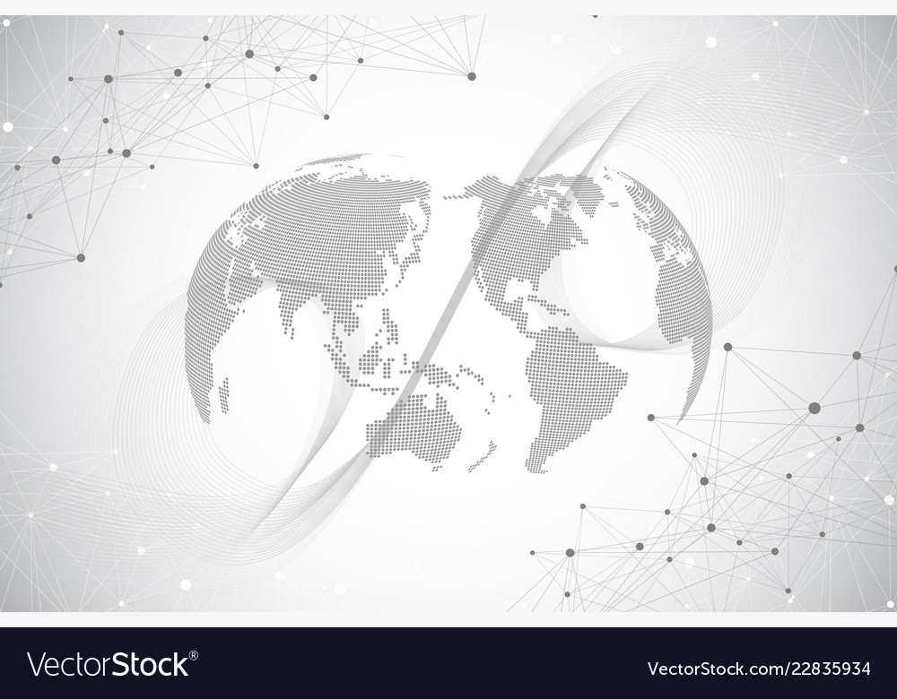 Big data visualization with a world globe Vector Image