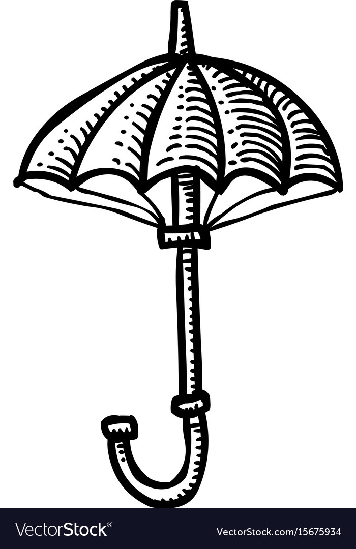 Cartoon image of umbrella icon shelter symbol