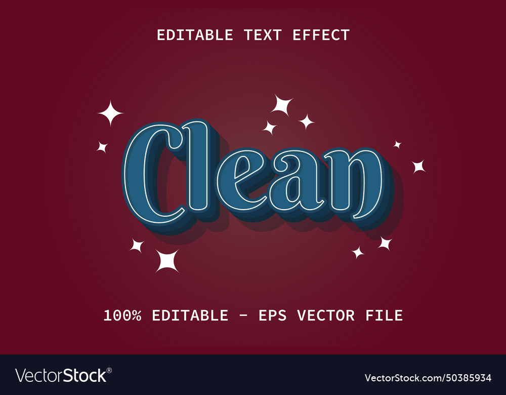Clean with vintage style editable text effect