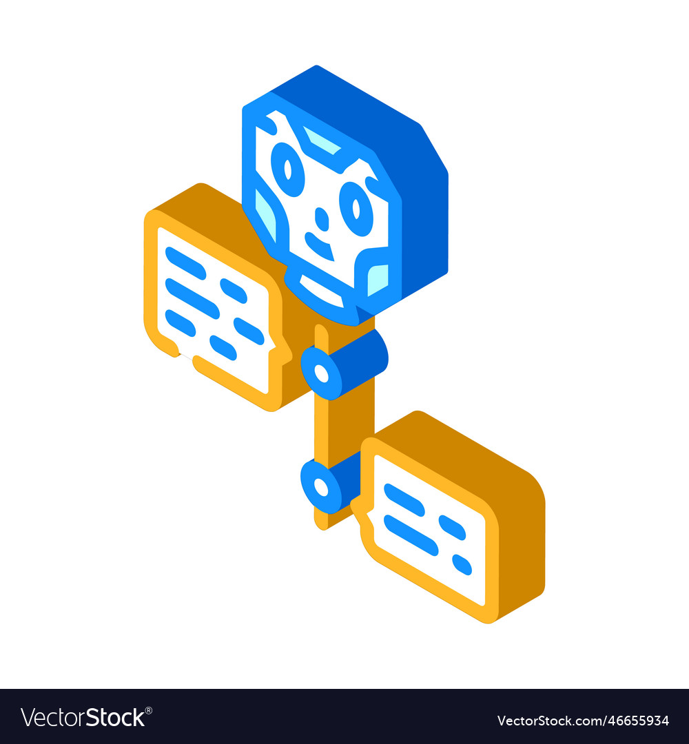 Dialog chat bot isometric icon vector image Dialog chat bot isometric icon