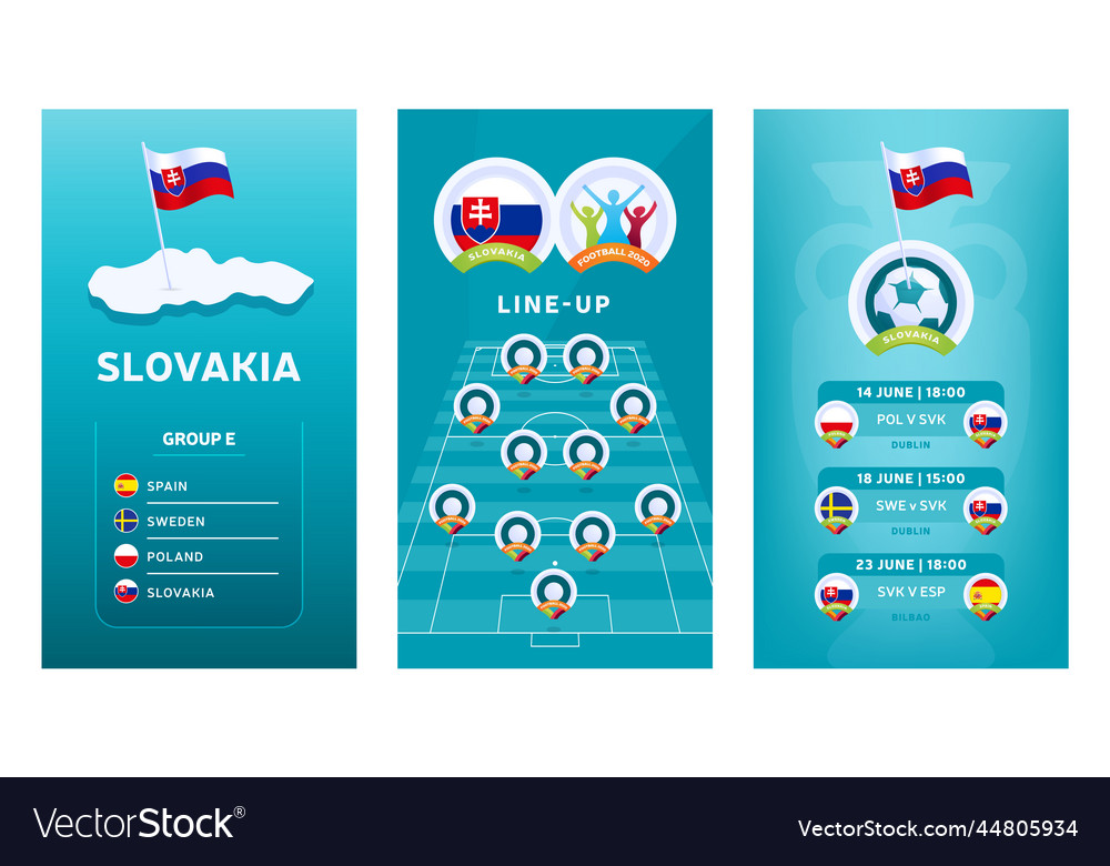 European 2020 football vertical banner set