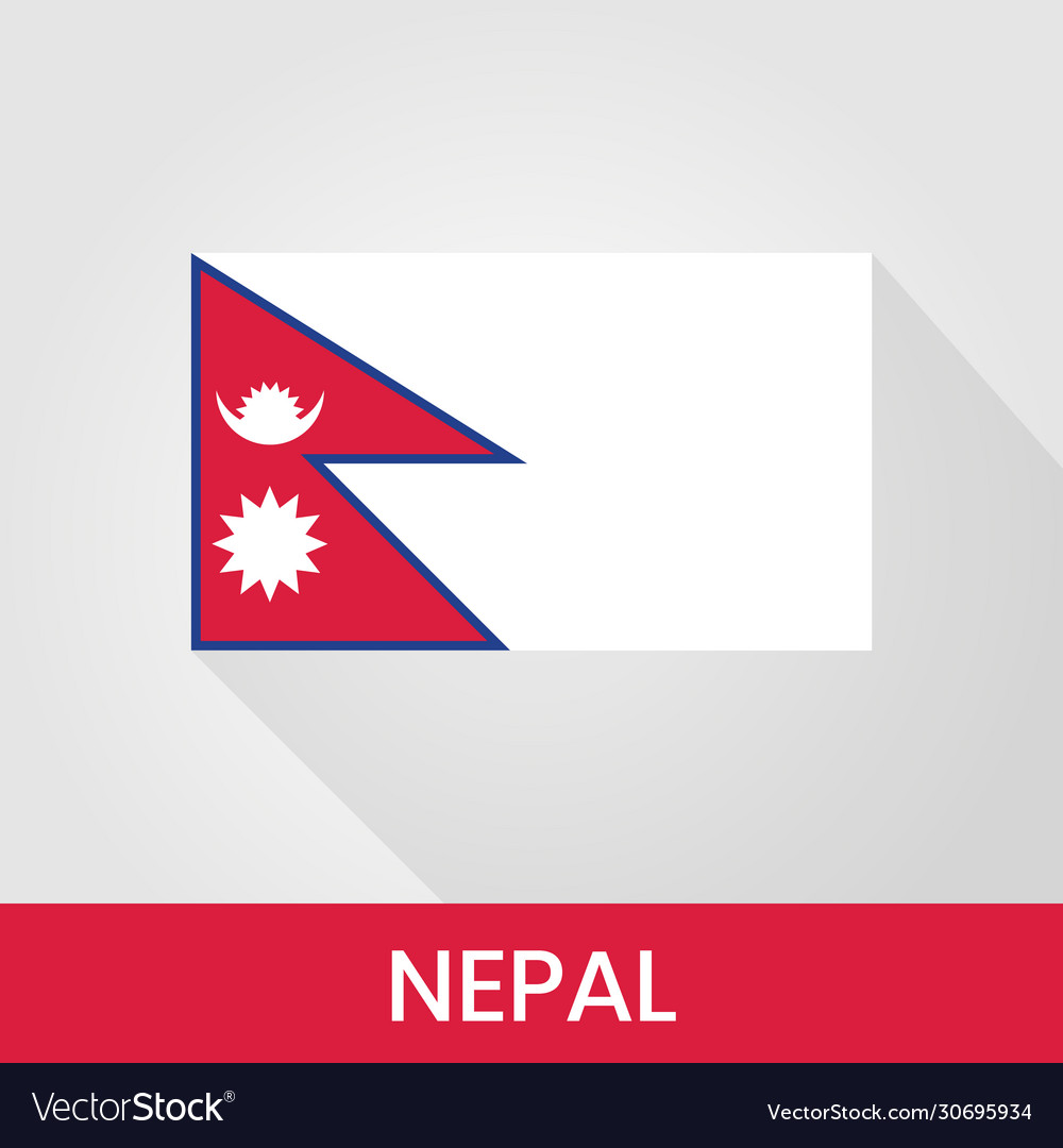 Flag nepal with shadow