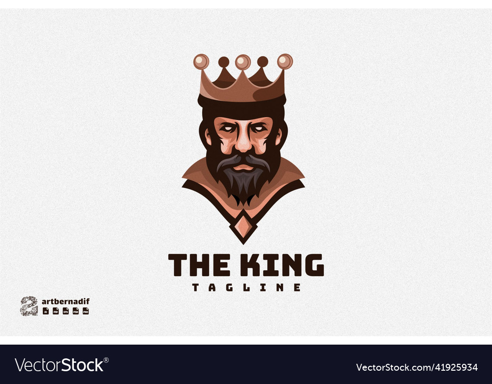 King head character mascot logo Royalty Free Vector Image