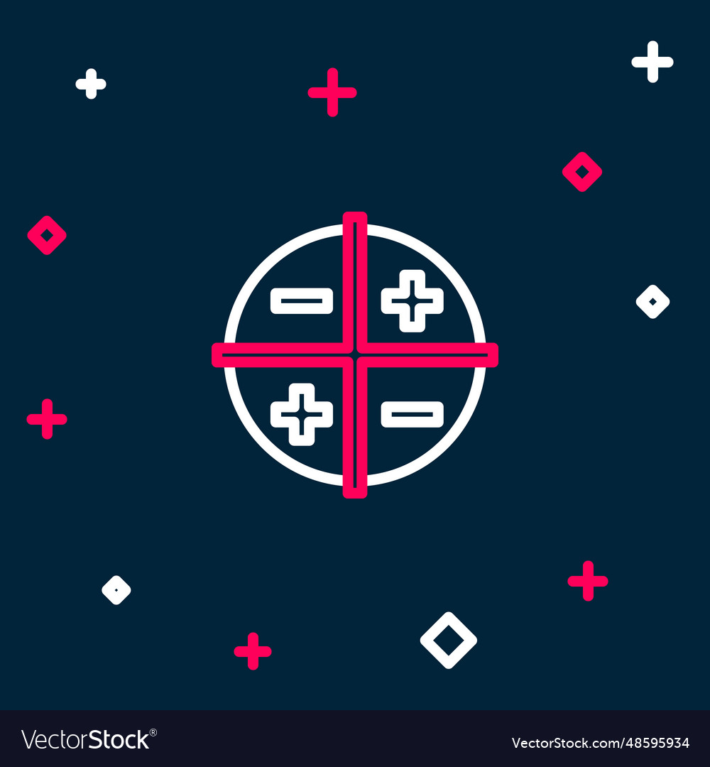 Line xyz coordinate system icon isolated on blue vector image Line xyz coordinate system icon isolated on blue