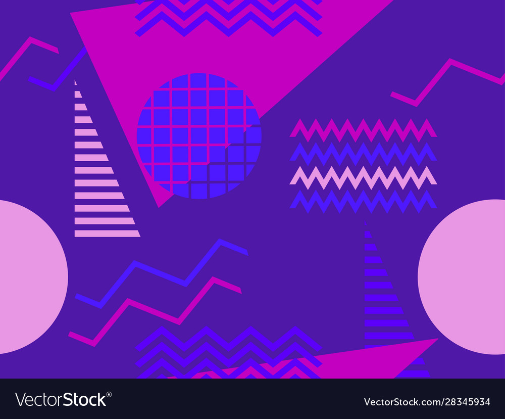 Memphis seamless pattern retro background Vector Image Memphis seamless pattern retro background
