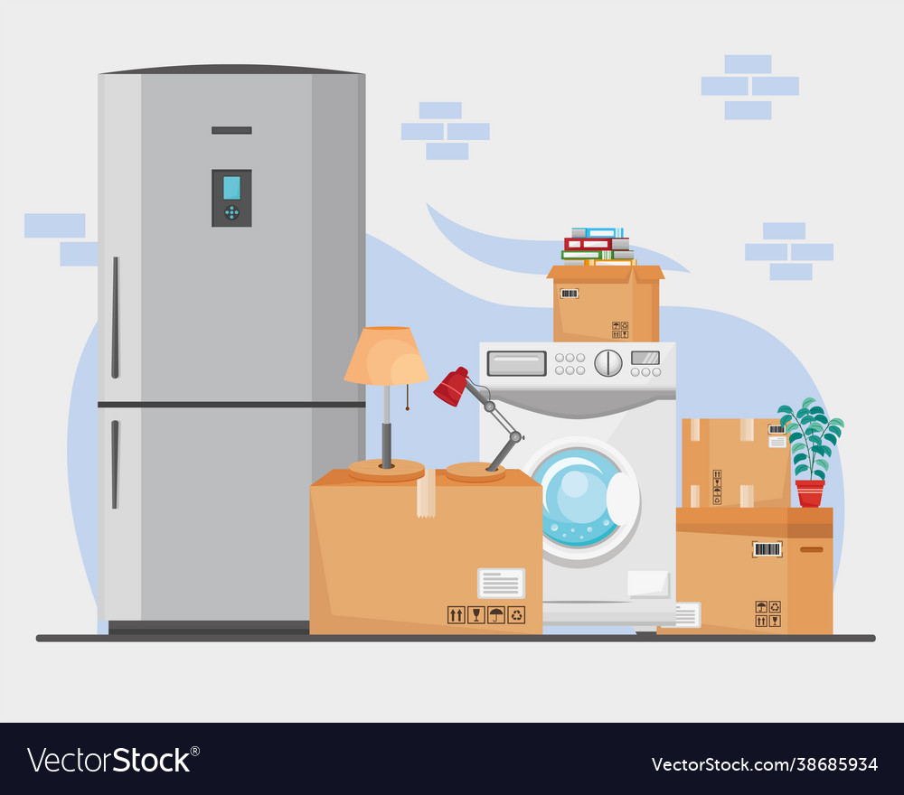 Moving boxes and appliances