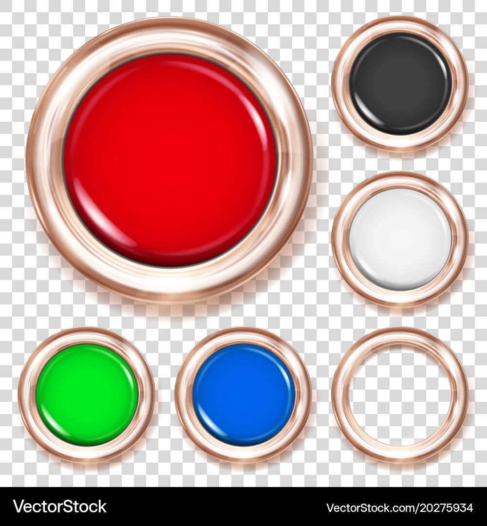 Set colored plastic buttons Royalty Free Vector Image