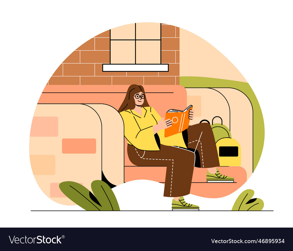 Student getting ready for classes vector image Student getting ready for classes