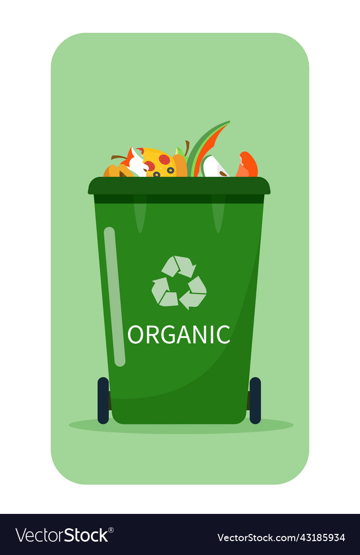 Trash can for organic products vector image Trash can for organic products