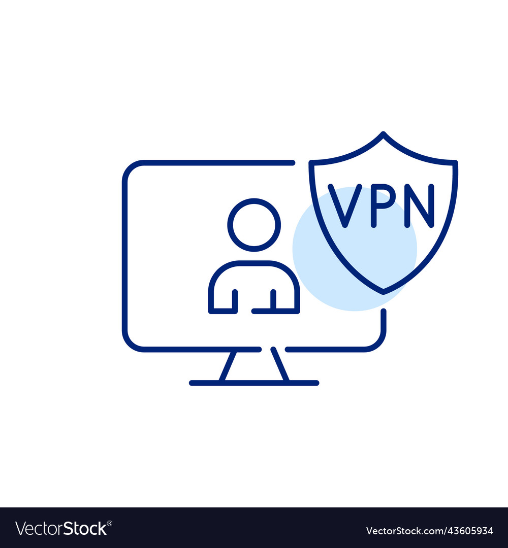 Vpn user on a desktop computer pixel perfect