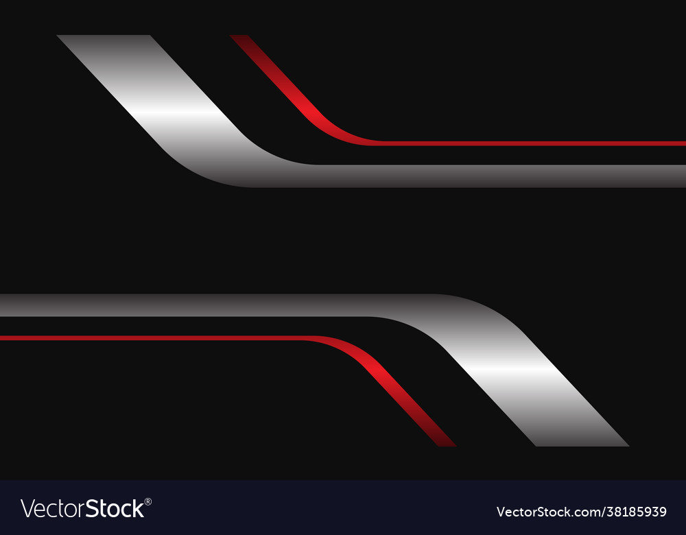Abstract silver red black geometric banner Vector Image