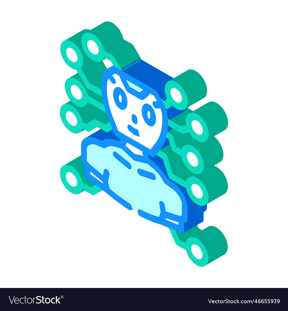 Artificial chat bot isometric icon vector image Artificial chat bot isometric icon