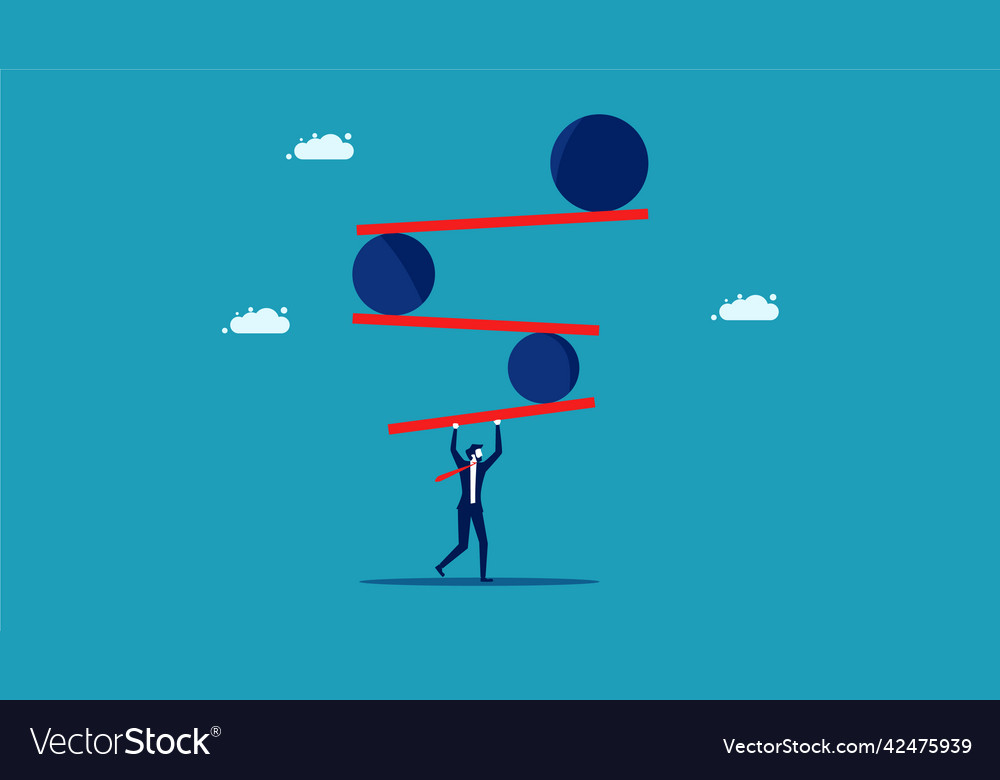 Balance the business businessmen raise risks Vector Image