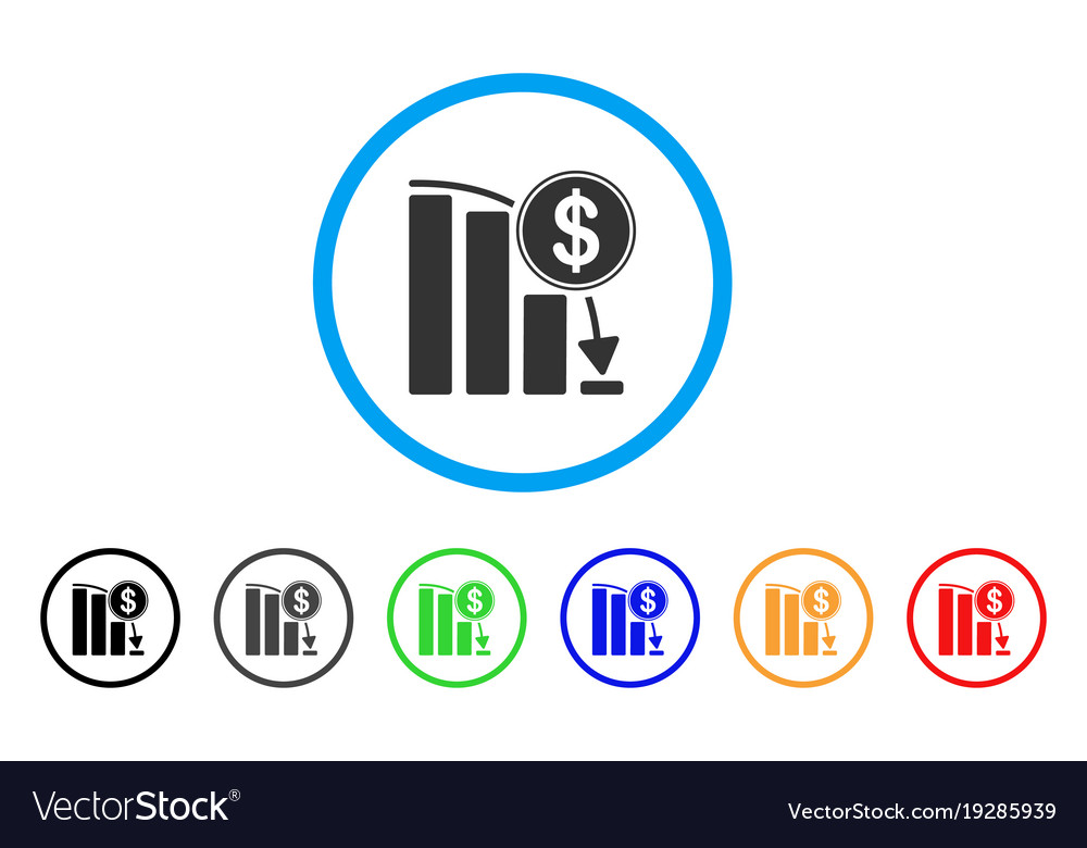 Bitcoin epic fail graph rounded icon