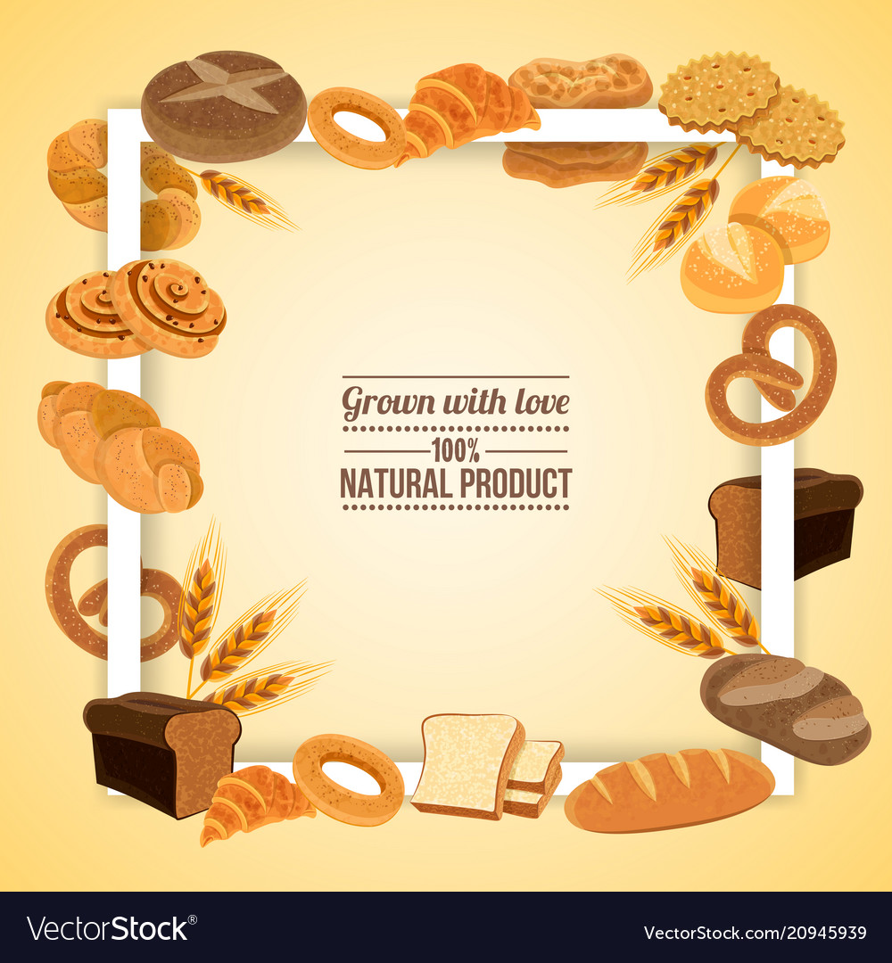 Bread frame Royalty Free Vector Image - VectorStock